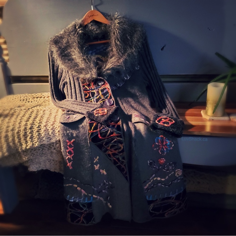 Caroline Morgan Sweater Coat Sz10